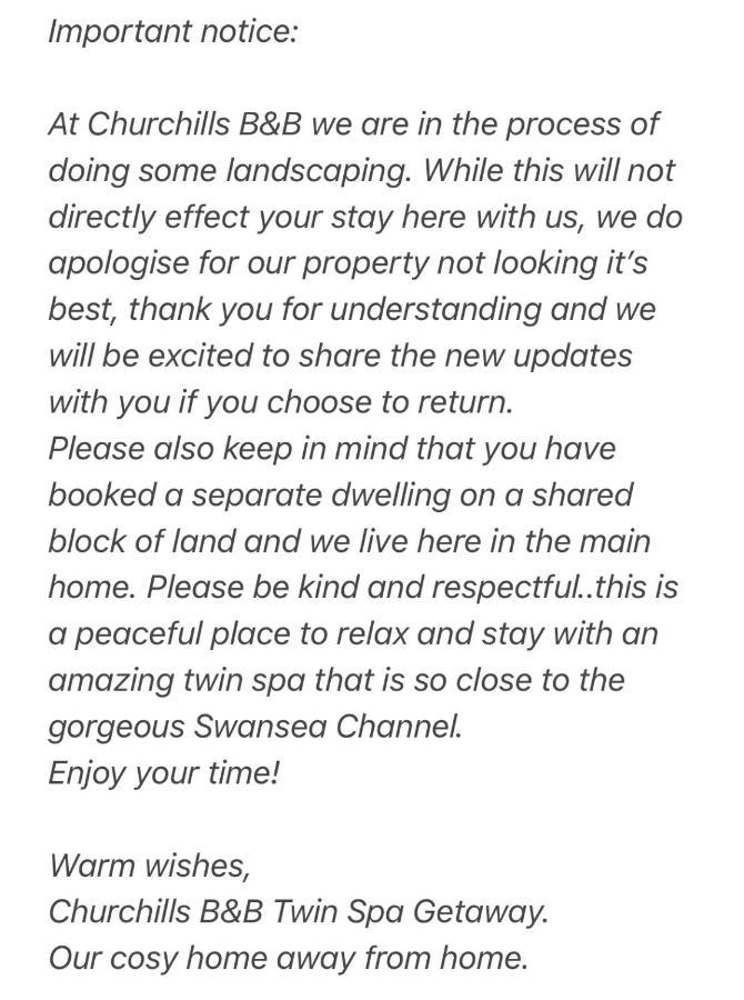 Churchill'S B&B Twin Spa Getaway Studio Swansea Bagian luar foto
